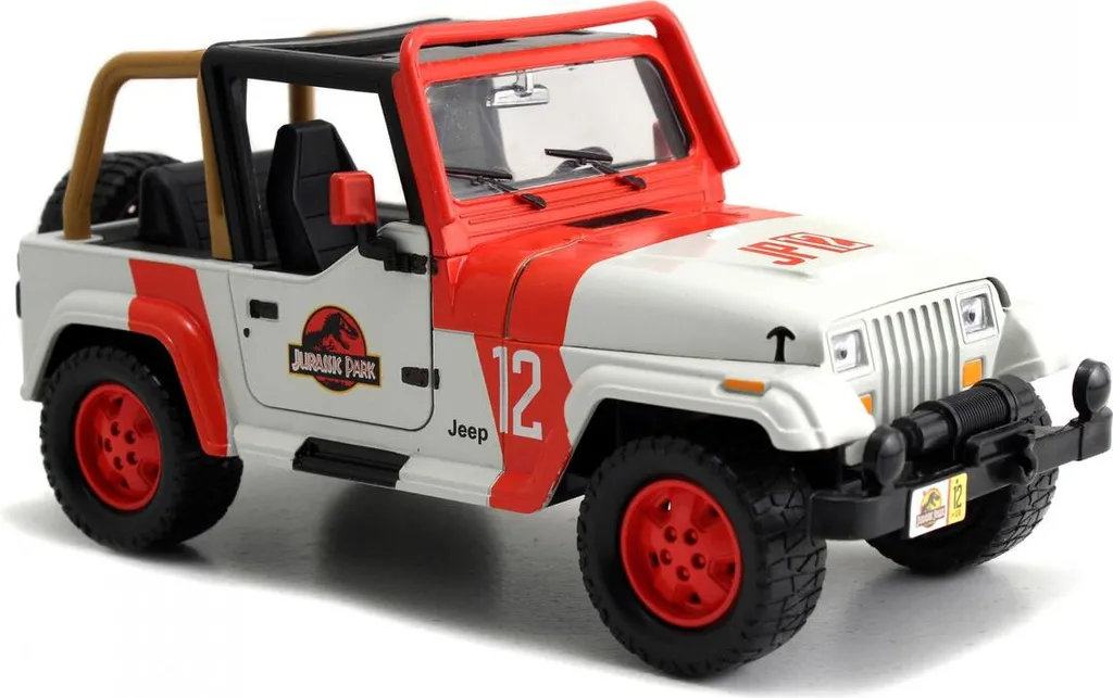 Jeep Wrangler 1992 Jurassic World 1:24 - Modèle en Métal avec Portes Ouvrantes