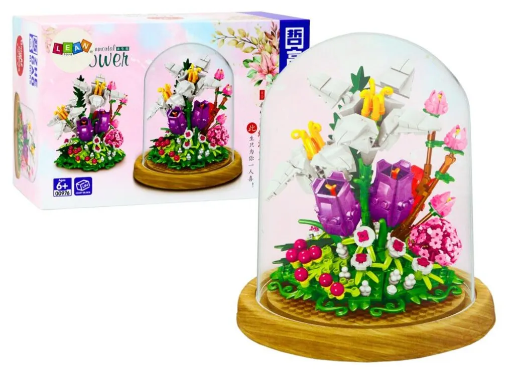 Set de 487 blocs d'éléments Fleurs dans une boîte décorative créative - 2