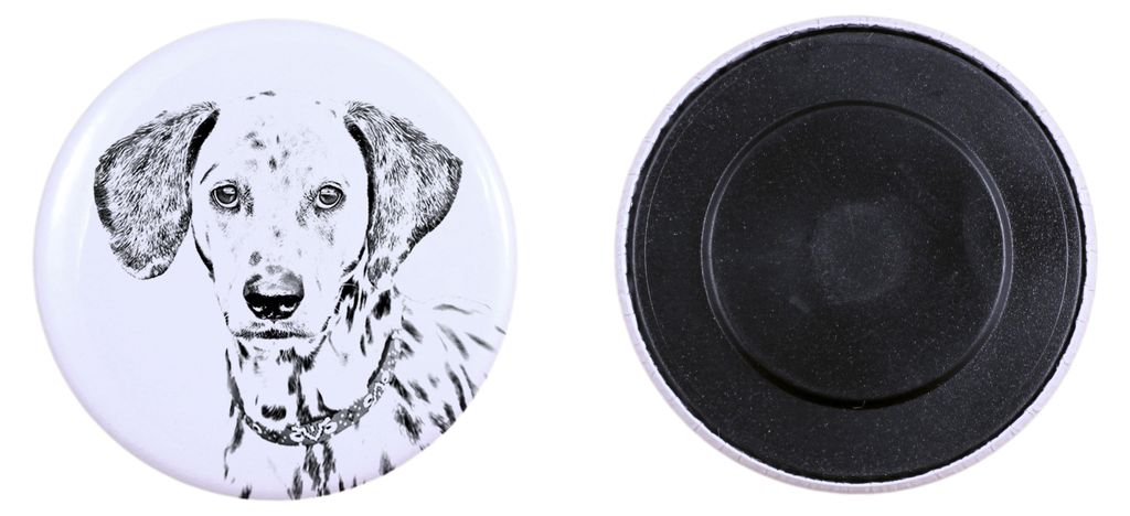 Dalmatiner, Dalmatinac Magnet mit einem Hundepfotenabdruck, außergewöhnlich leicht, starker Magnet, handgefertigtes Produkt der Marke Art-Dog