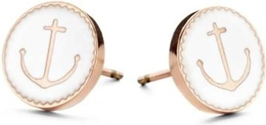 Boucles d'oreilles CO88 Collection 8CE-70020 Blanc et Or Rose Chic