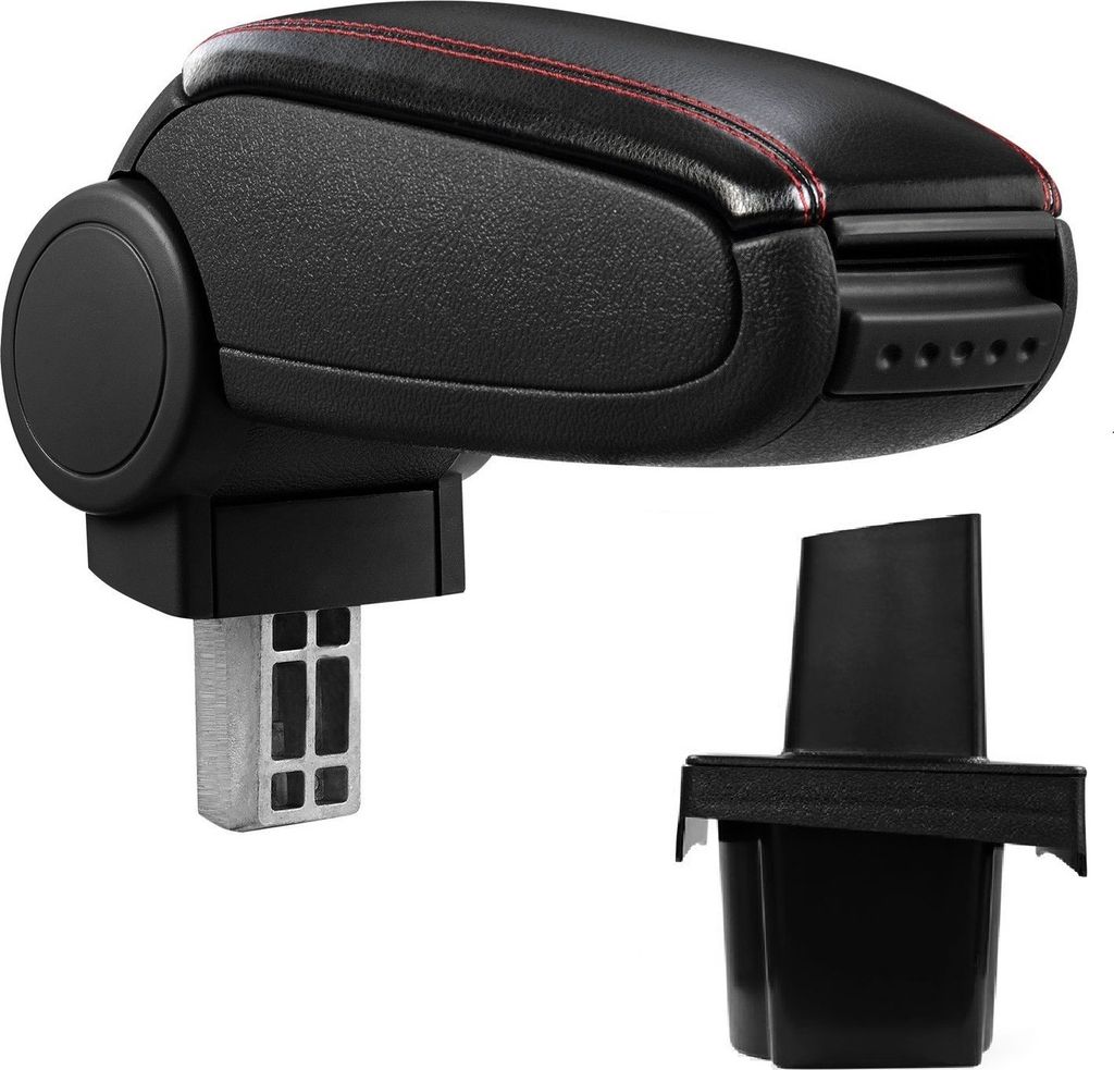 Armlehne Mittelarmlehne Leder Bezug Schwarz / Rot für Skoda Octavia II 2 1Z