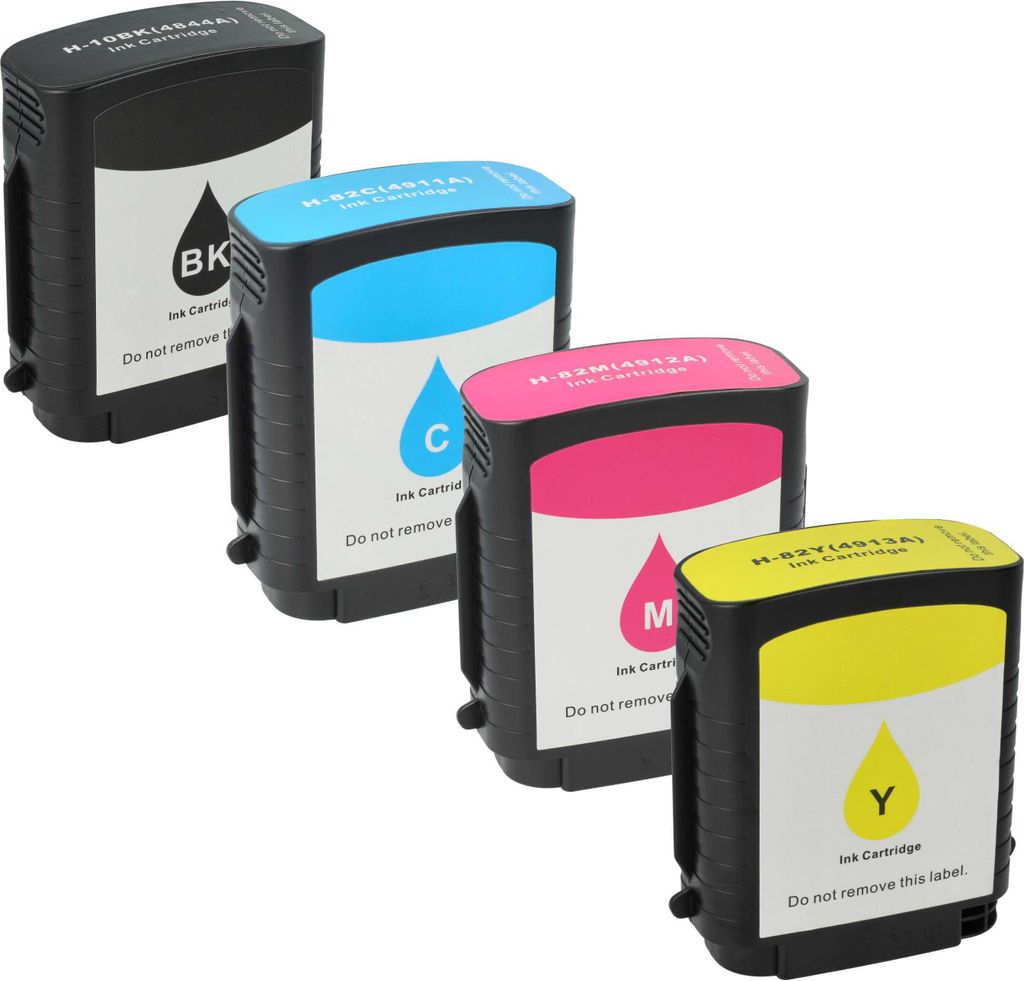 vhbw 4x Tintenpatronen kompatibel mit HP DesignJet 500, 815MFP, 800, 500PS, 800PS Drucker (Kompatibel)