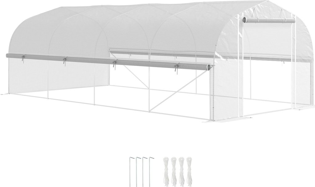 Szklarnia Outsunny 6 x 3 x 2 m, tunel foliowy z 8 oknami i Zdjęcie produktu 