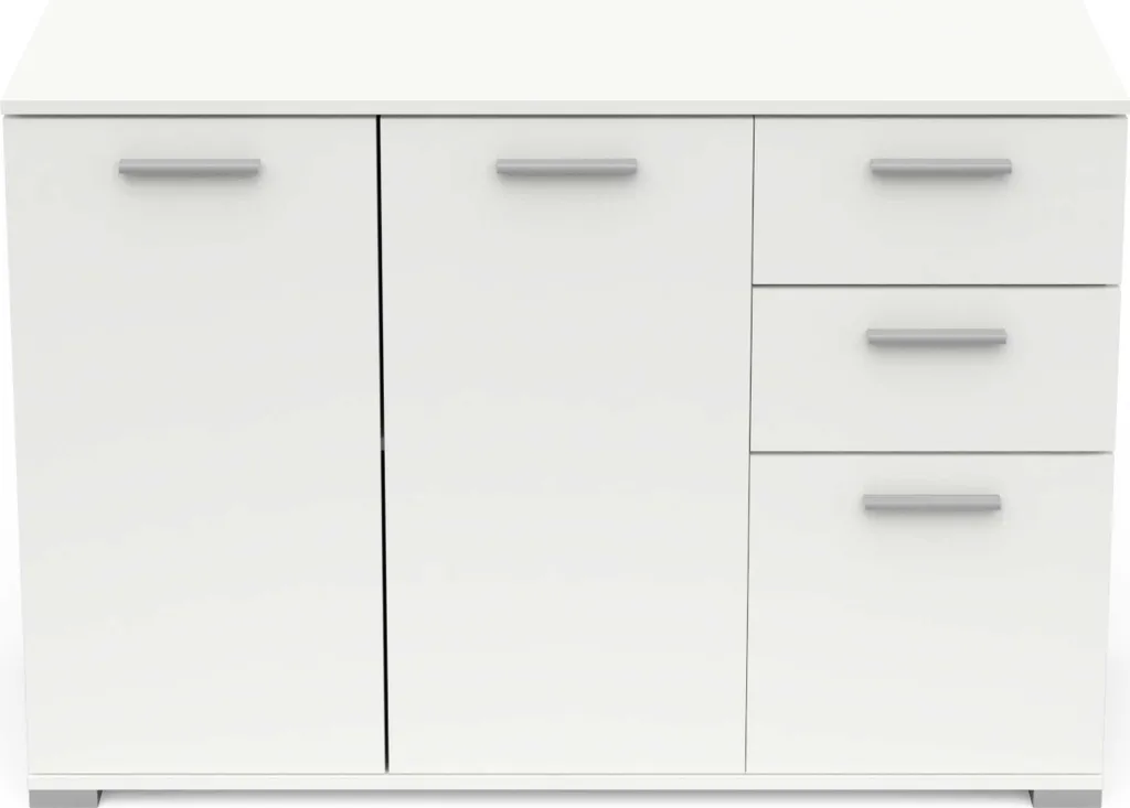 Buffet Bas Entrée ou Salon IZZY - Meuble Organisateur Pratique H82,4 cm