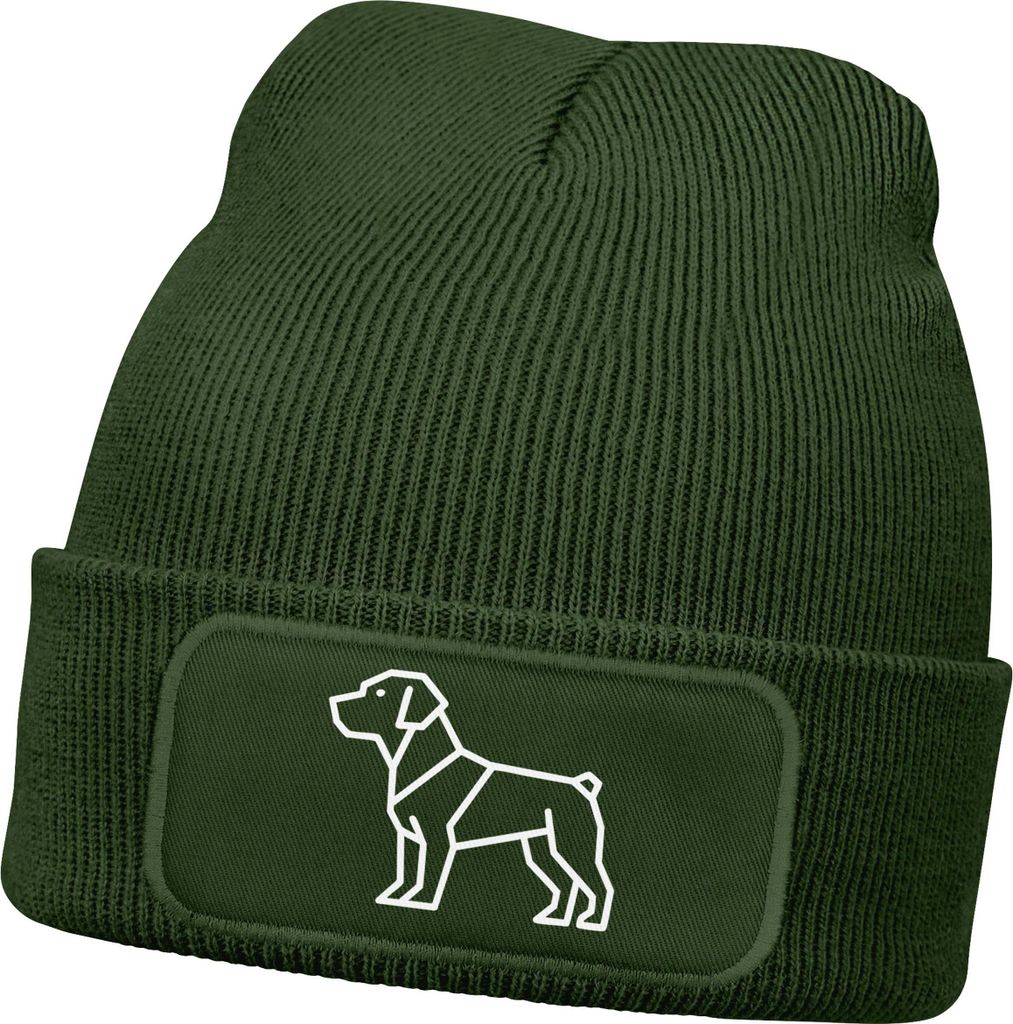 Herren Beanie Strickmütze Polygon Design Hund Pitbull Geschenk Hundebesitzer Hundeliebhaber Mütze Männer Moonworks