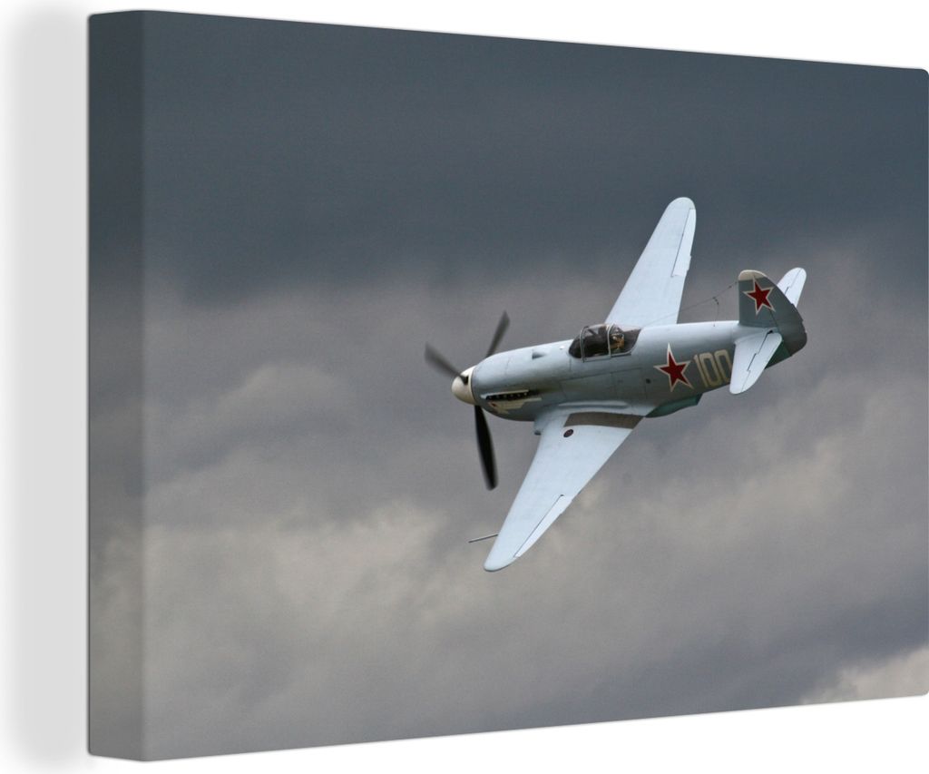 OneMillionCanvasses - Leinwandbilder - 140x90 cm, Flugzeuge - Fliegen - Wolken, Wandbilder Kunstdruck Wanddekoration