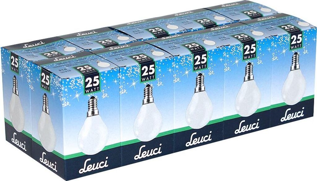 10 x Leuci Glühbirne Tropfen 25W E14 MATT Glühlampe 25 Watt Produktbild 