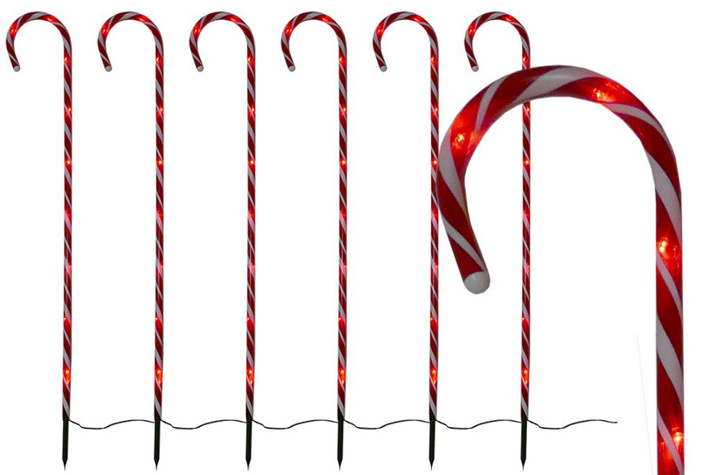 Lichterkette 6er-Set Zuckerrohrstab 100 cm Zuckerstange je Produktbild 