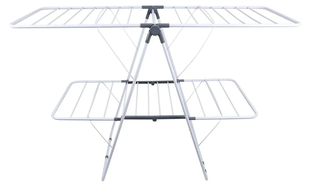 Séchoir à linge tour 2 niveaux pliable et robuste pour petit espace