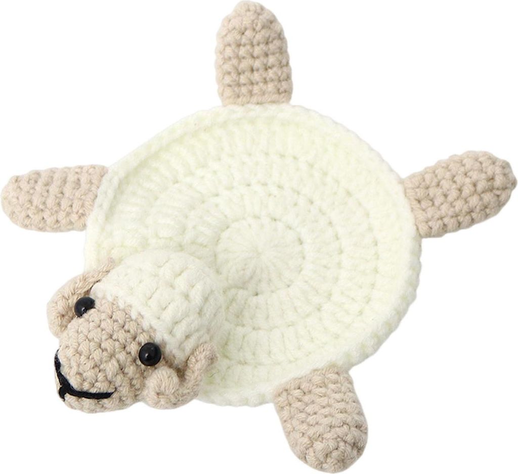 Gestrickte Schildkröten-Untersetzer, niedliche gehäkelte Tassenuntersetzer, hitzebeständige, saugfähige Tischsets, rutschfeste Schaf-Getränkeu...