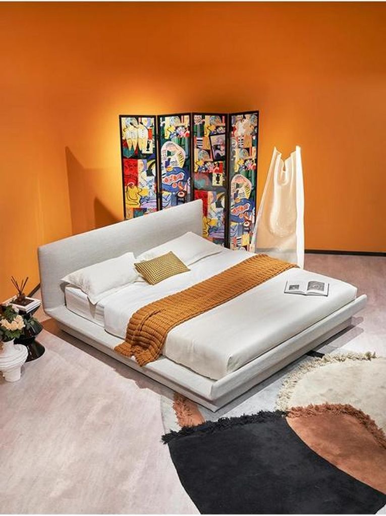 Luxusbett Beige Modernes Polsterbett Komfort Schlafen Stilvolles Design Bett