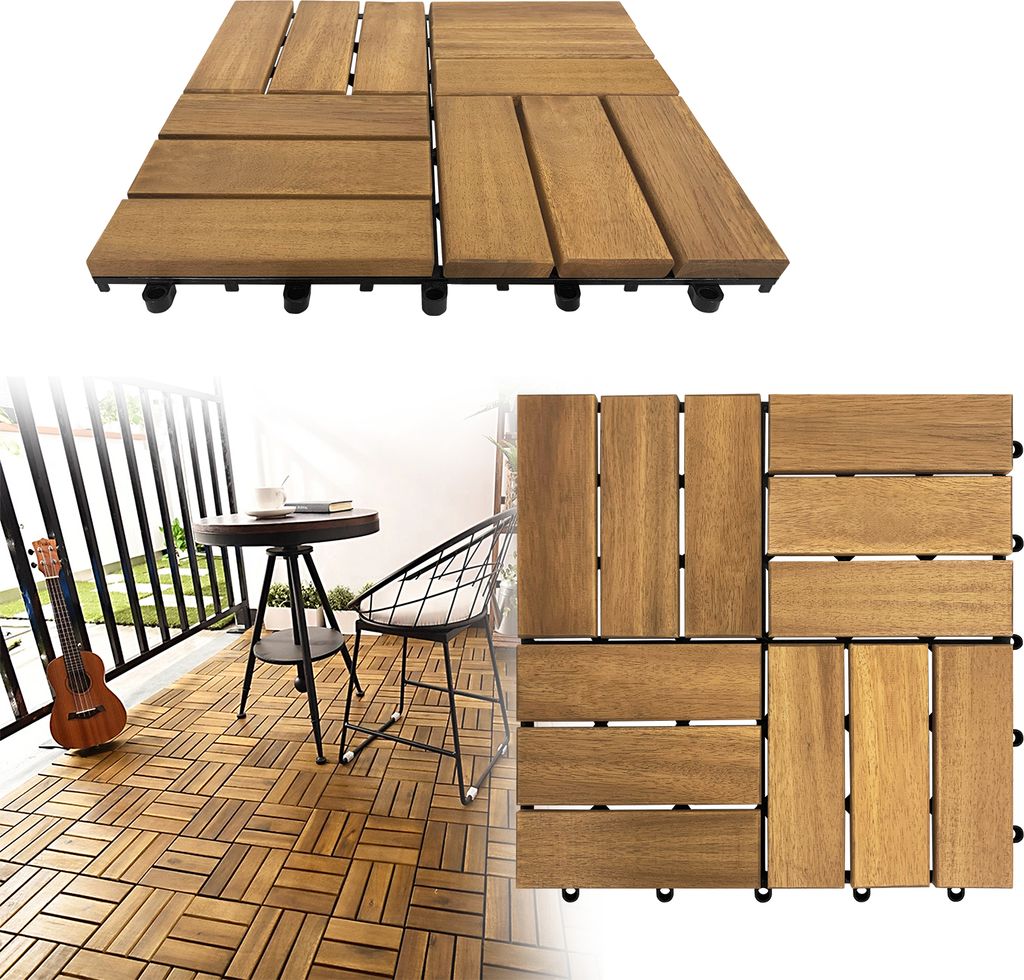 LARS360 Dřevěné dlaždice Balkon 30 x 30 cm Terasové Obrázek produktu 