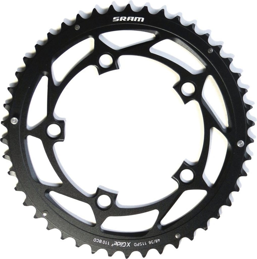 SRAM 11.6218.016.000 KettenblattRoad 11-fach X-Glide Alu 52Z.S2 Yaw für 52/36Z. BB30+GXP, silber