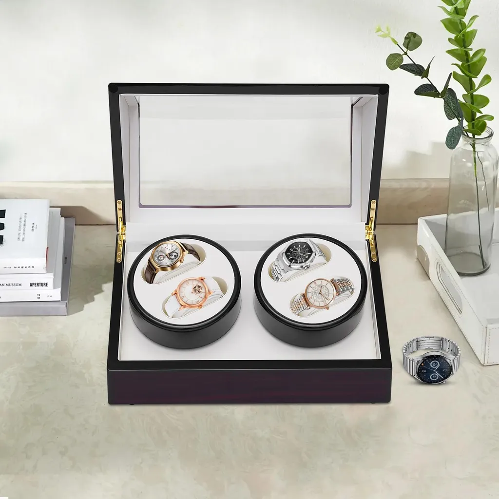Boîte de Rangement Watch Winder pour Montres de Collection en Cuir - 4
