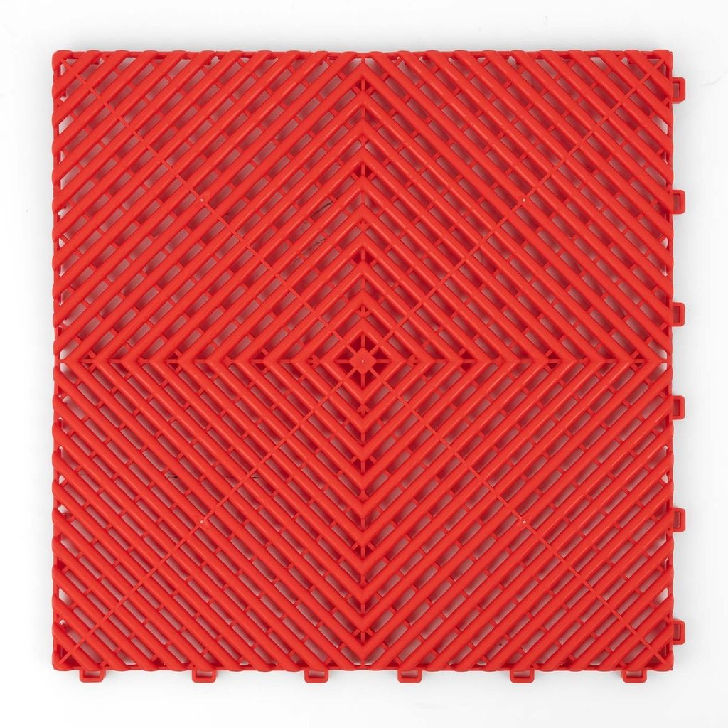 Kunststoff Fliesen mit Klicksystem Rot 40 x 40 cm Garagenboden Klickfliesen für Outdoor und Innenbereich