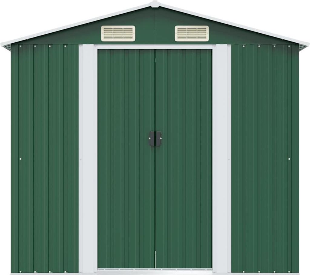 vidaXL Gartenschuppen Grün Metall 204 x 132 x 186 cm Produktbild 