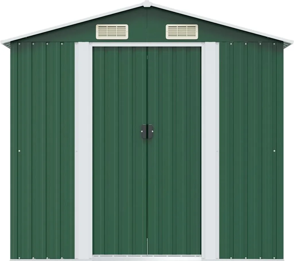 Cabanon de Jardin Métallique avec Toit en Pente 204x132 cm - Coloris Vert