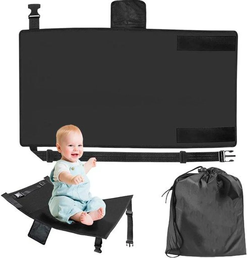 Siège-lit avion enfant réglable 79x44cm noir - Confort de voyage pro