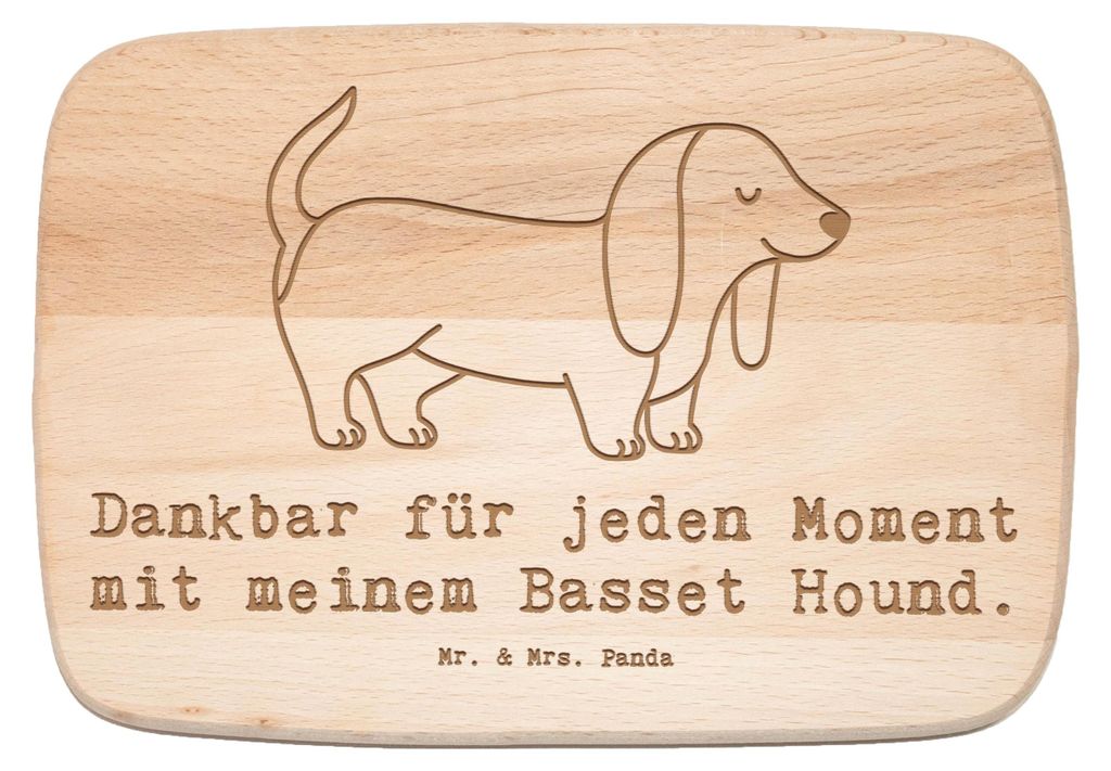 Mr. & Mrs. Panda Schneidebrett Holz Basset Hound Moment - Transparent - Geschenk, Frühstücksbrettchen, Holzbrett, schneidbrett, Frühstücksbrett...