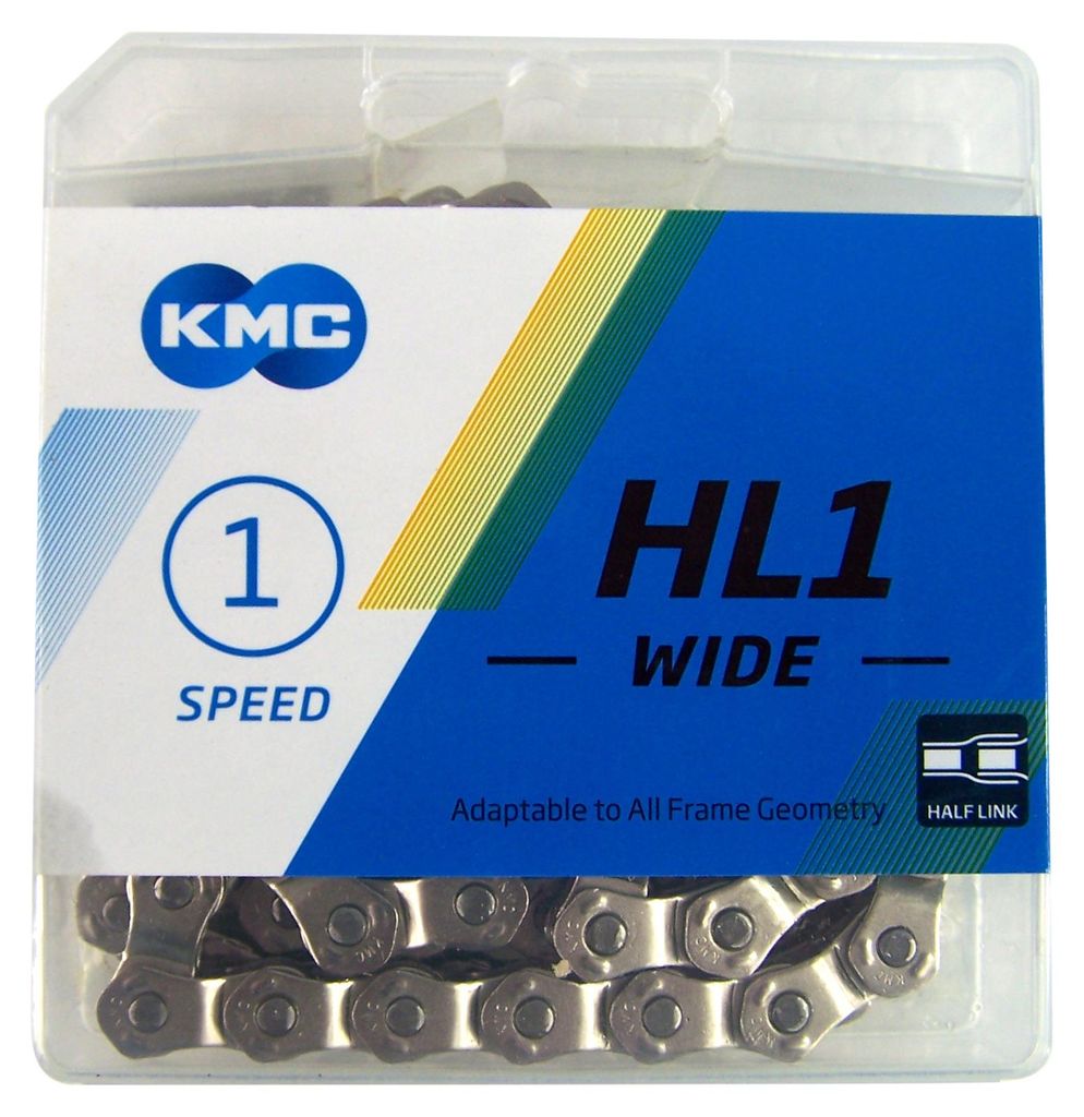 KMC Fahrradkette HL1 Wide Silber, 1-Fach, 100 Glieder Produktbild 