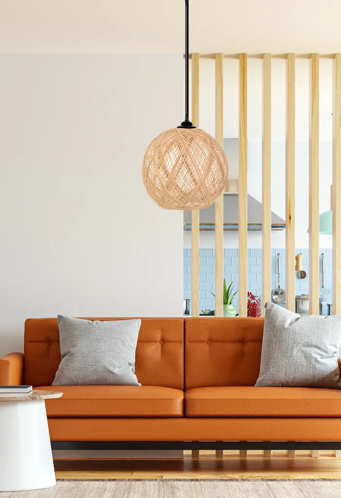 Opviq 190-KE Lampadario in Iuta Marrone | Illuminazione Casa Rustica