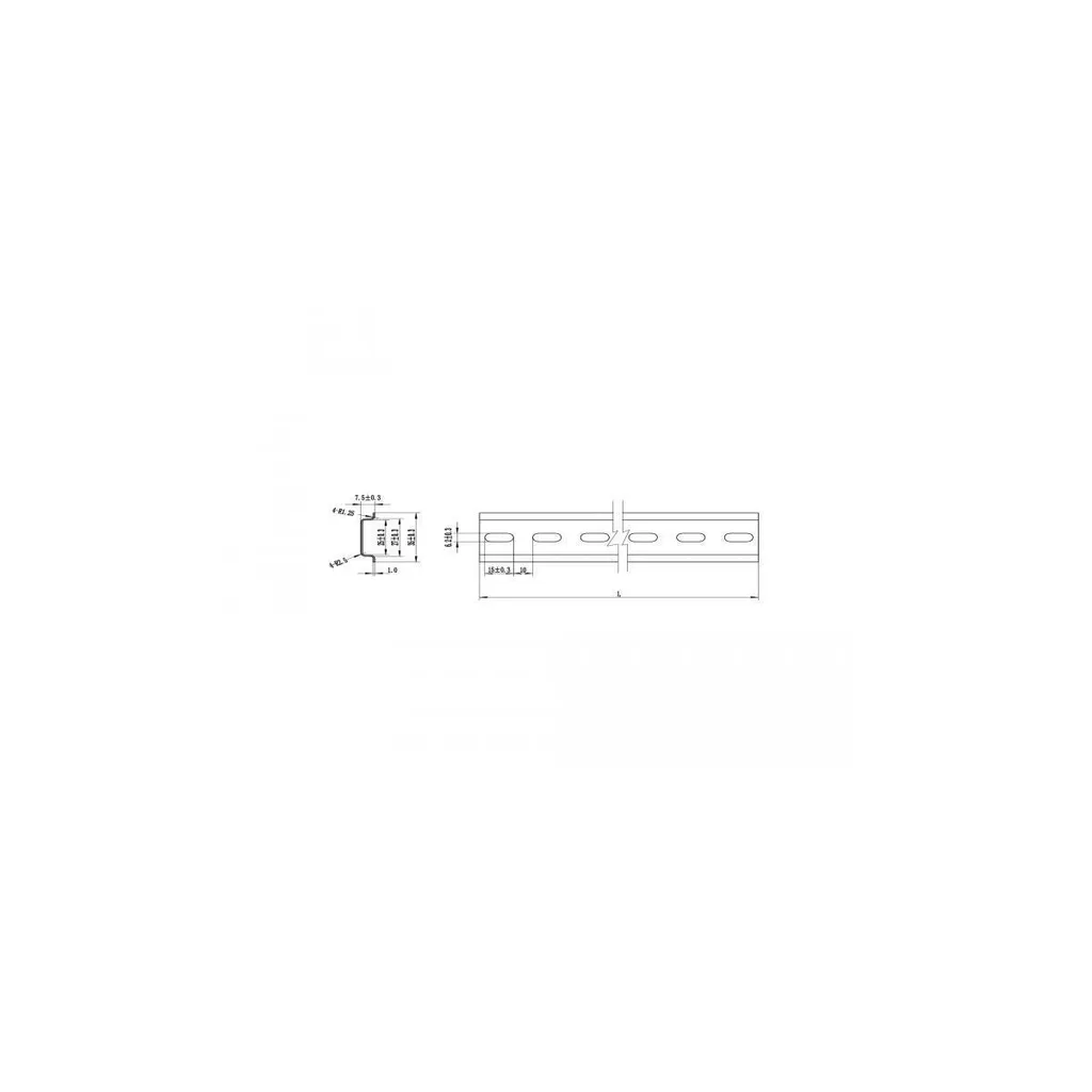 Support rail DIN 35mm pour fixation de modules électriques, acier 50cm - 2