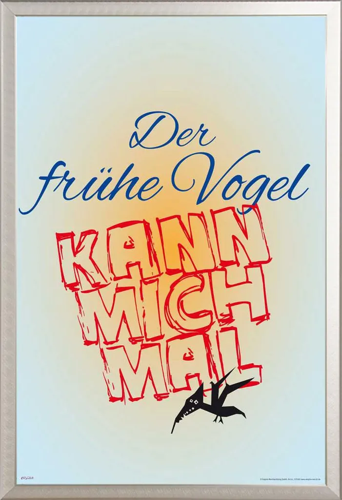 Décoration Murale Bureau Poster Motivation Humour Cadre Argent 61x91cm