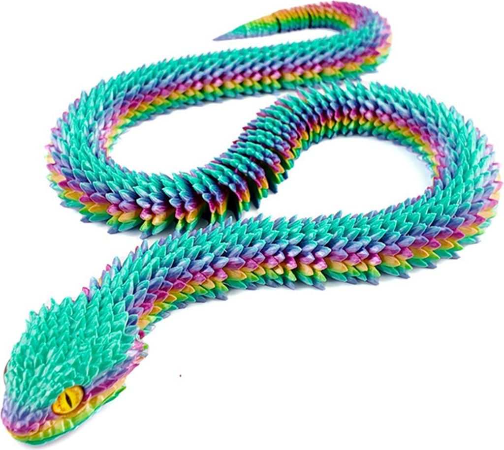 3D-gedruckte Schlangenfigur mit beweglichen Gelenken, beweglich, Tiermodell, Spielzeug, Dekoration für Zuhause, Büro, Bücherregal oder Schreibti...
