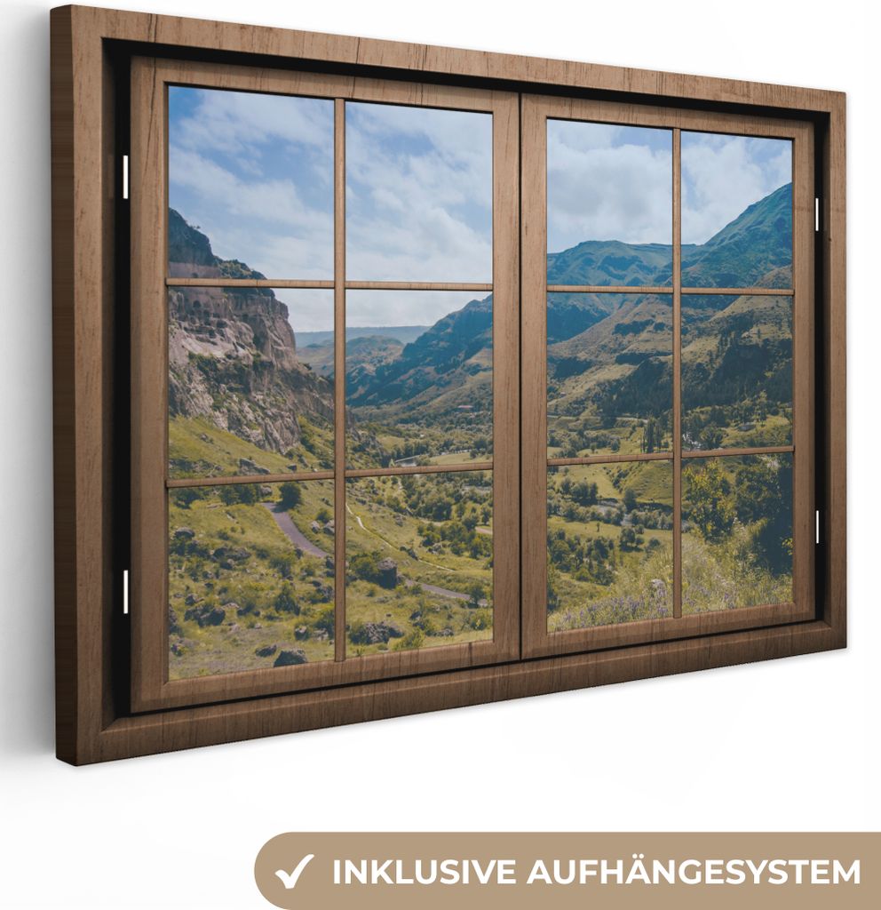 OneMillionCanvasses - Leinwandbilder - 150x100 cm, Aussicht - Berg - Baum, Wandbilder Kunstdruck Wanddekoration