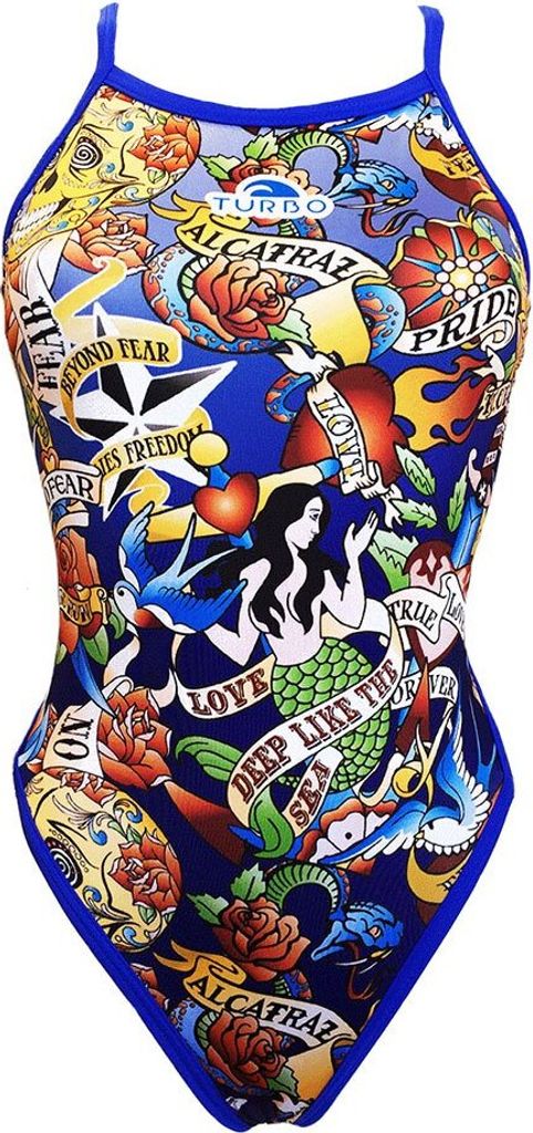Turbo Sirenas Map Badeanzug Blau 3XL Damen Blau 3XL