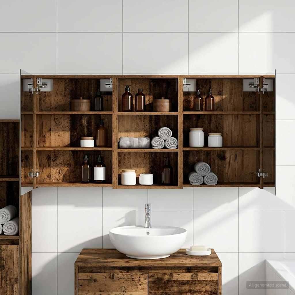 Maison Exclusive - Badezimmerschrank-Set 3 pcs 140 x 14,5 x 70 cm Holzwerkstoff