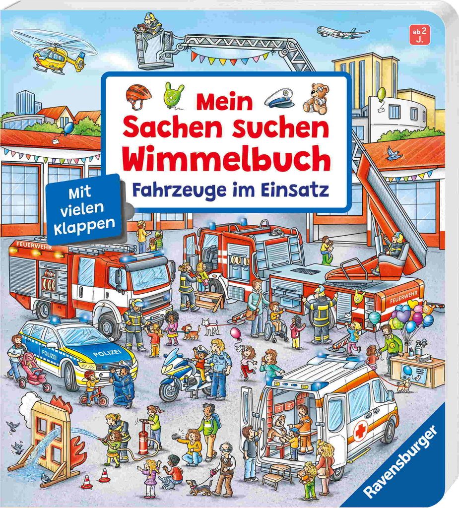 Ravensburger Buch Pappbilderbuch Spracherwerb Sachen suchen Wimmelbuch Fahrzeuge im Einsatz 42103