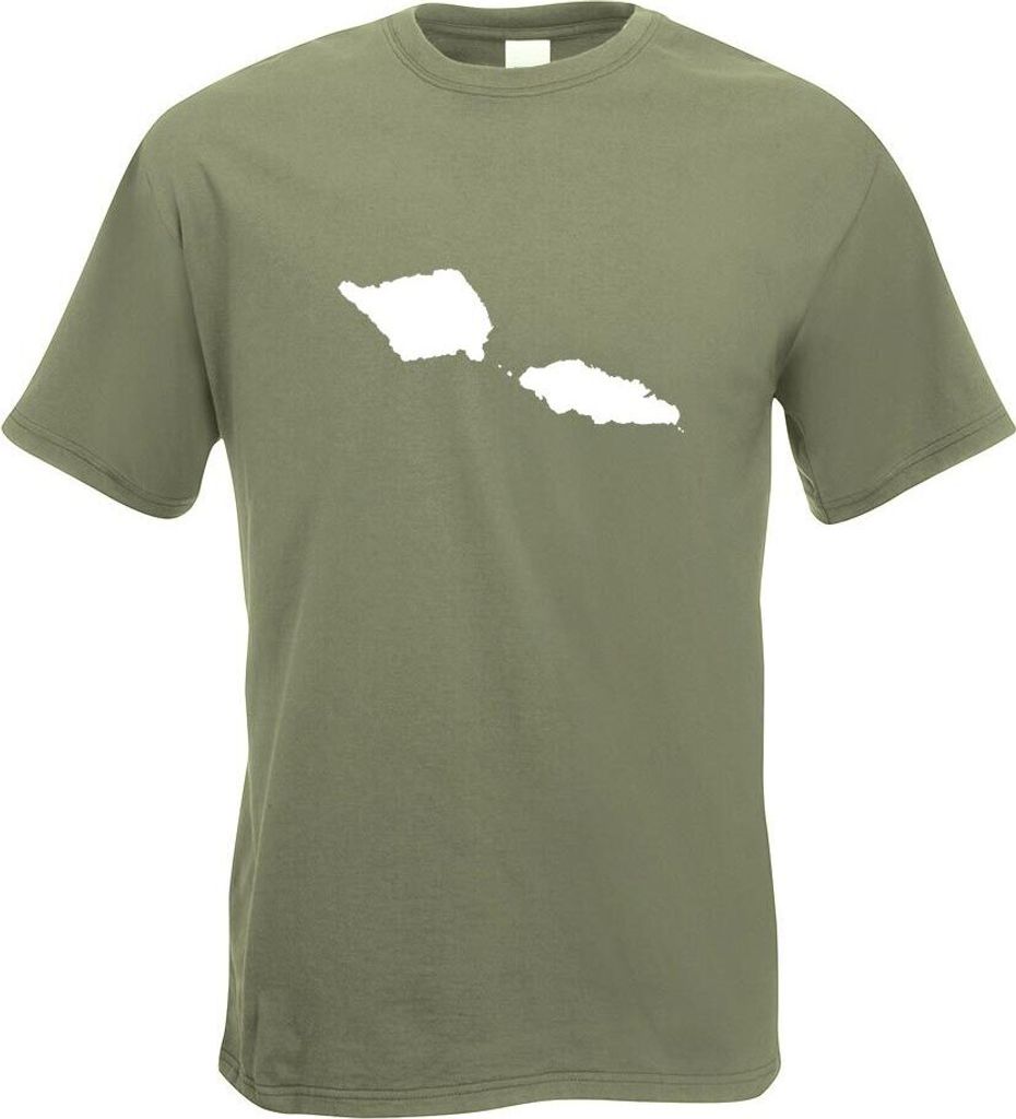Kiwistar - T-Shirt - Olive - Samoa Umriss Kontur Herren Funshirt Bedruckt Design Sprüche Spruch Motive - mit Motiv Bedruckt - Funshirt Design - Sp...