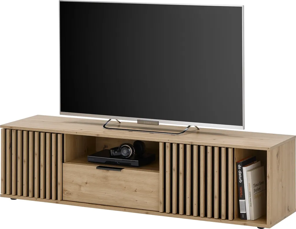 Meuble TV Chiara en Chêne Artisan - Banc TV 150x40x40cm pour Salon