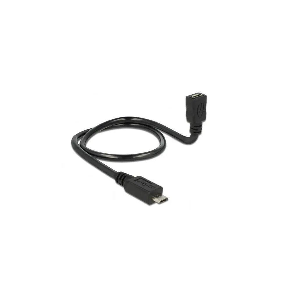 Prolunga OTG Micro USB 50cm - Cavo Estensione Dati e Carica Nero