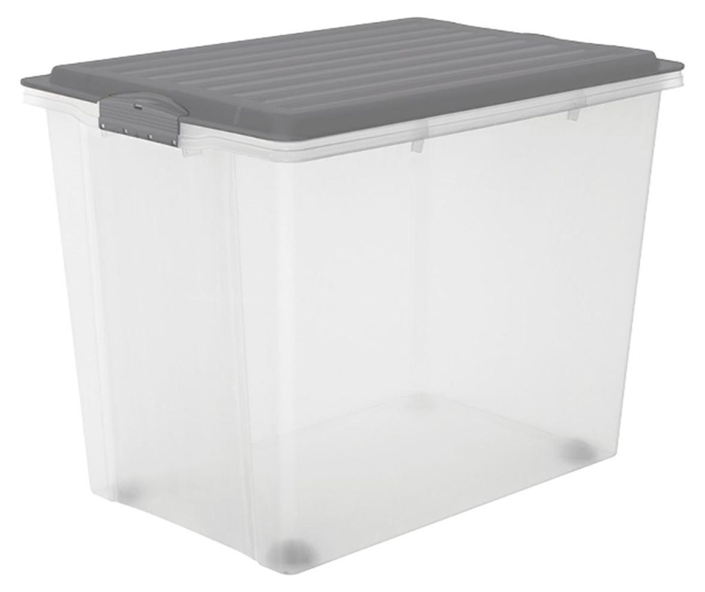 Rotho Compact, Box, Obdĺžnikový, 70 L, Šedá, Priehľadná, Obrázok produktu 