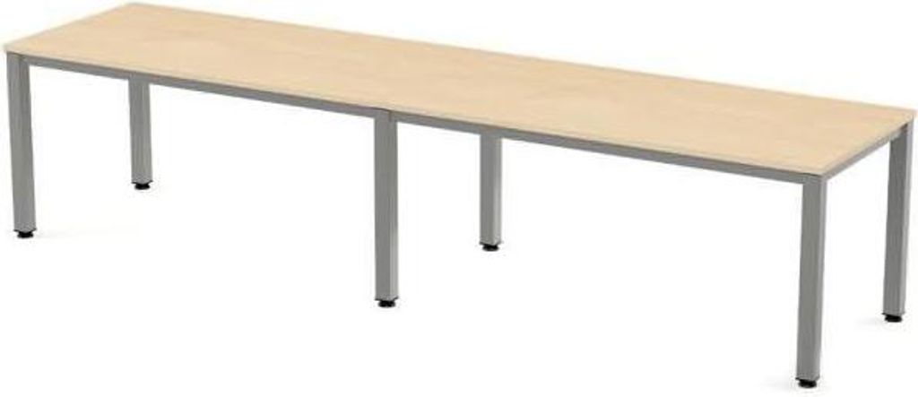 Mehrfacharbeitstisch Executive BxTxH 320x80x73cm Gestell grau Platte Melamin buche.