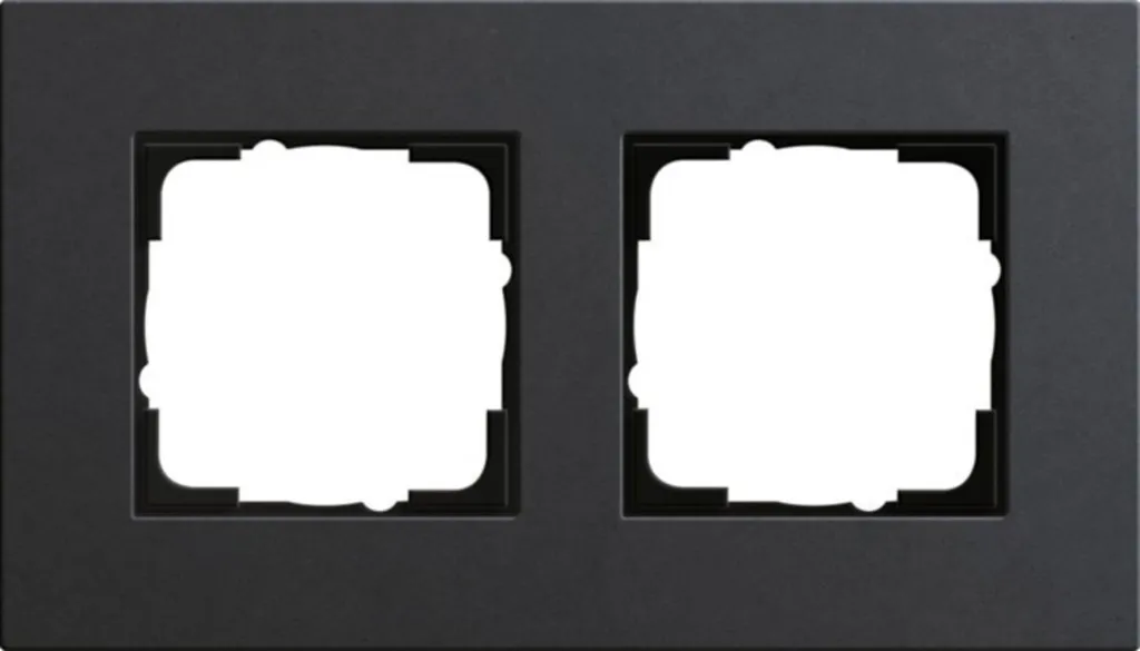 Cadre GIRA 0212 226 anthracite bois 2 postes, épaisseur slim de 9,9 mm