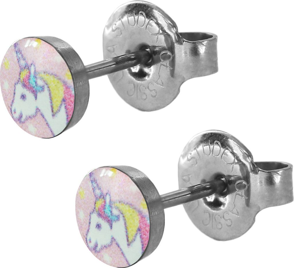 Chirurgenstahl Ohrstecker mit Einhorn Studex Sensitive