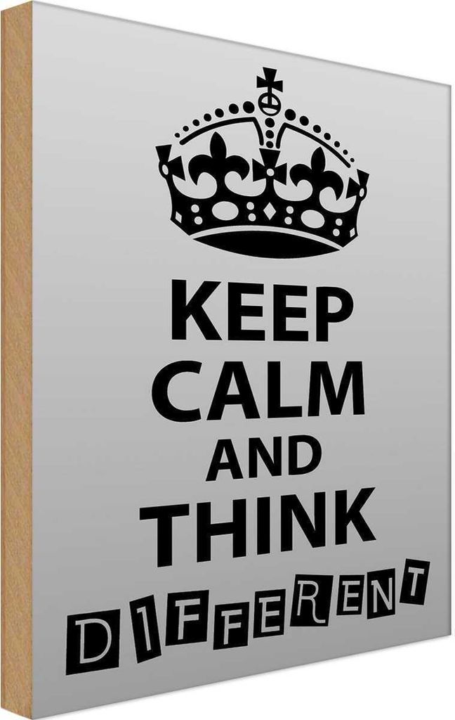 vianmo Holzschild 30x20 cm Keep Calm think different