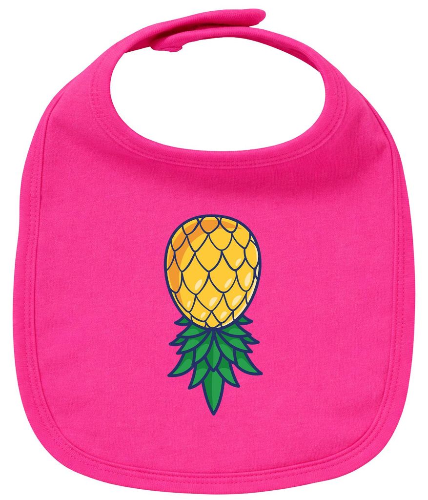 Huuraa Baby Lätzchen Ananas Comic Cherry Pink Klettverschluss Baumwolle Latz Geschenkidee