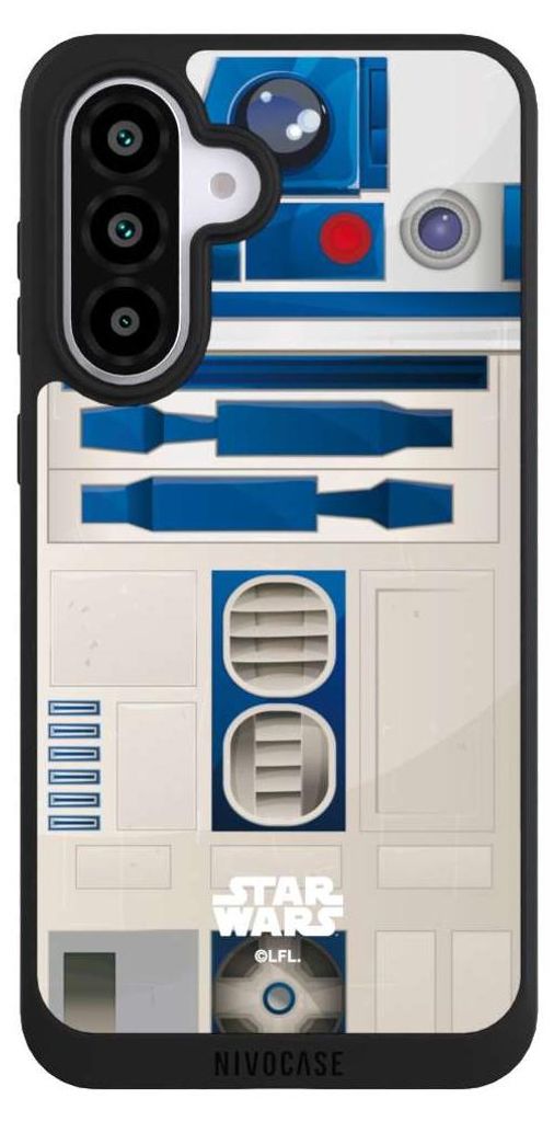 NIVOCASE Handyhülle für Samsung Galaxy A56 5G Hülle NIVOpure Case Schwarz Fanartikel Star Wars R2D2
