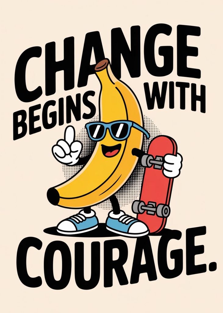 Plakat 50x70cm Motivationsaffirmation Retro Vintage Für das Wohnzimmer Change