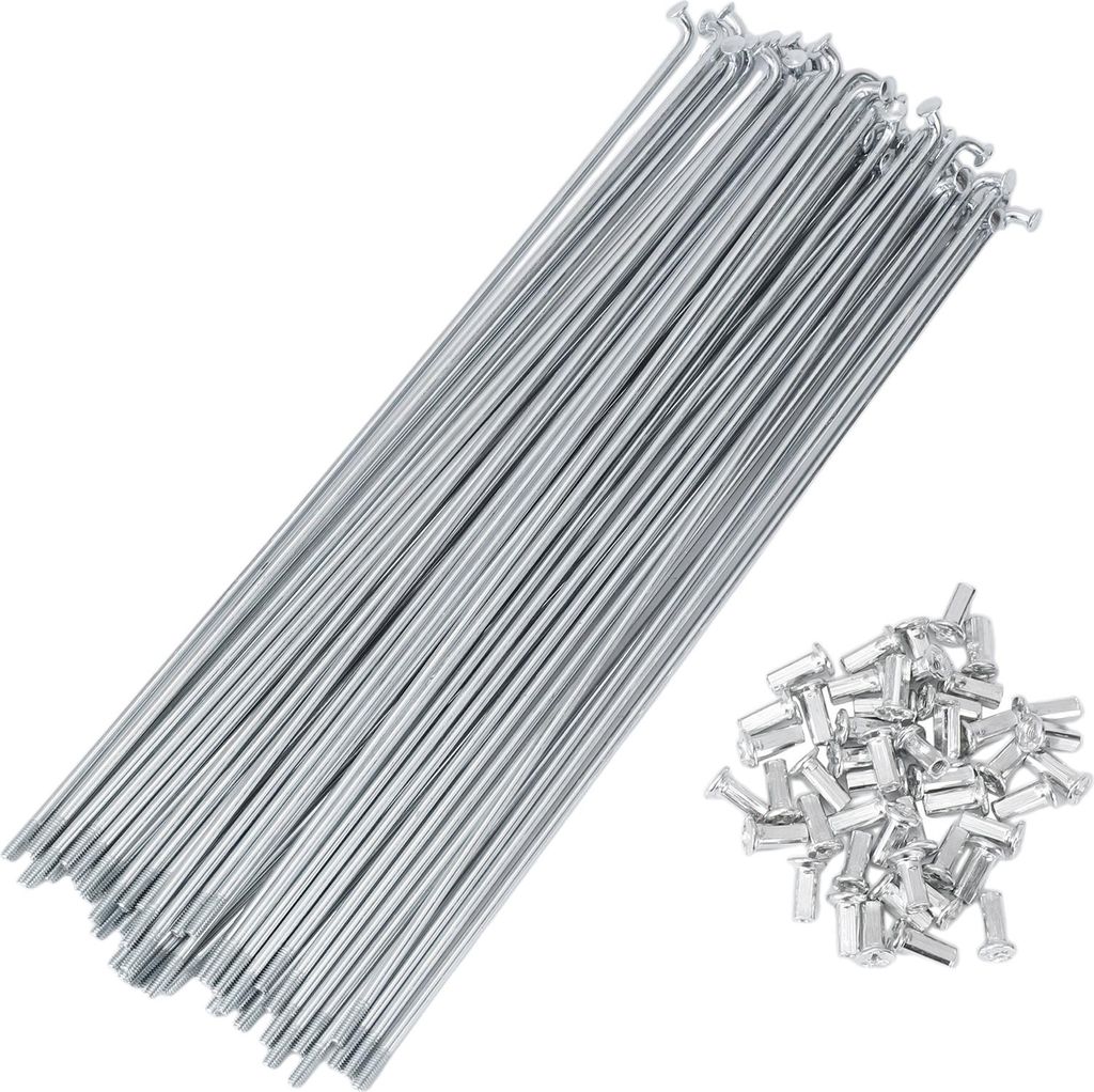 48 Set 10G Fahrradspeichen 245mm Fahrradspeichen Kohlenstahl Verzinkt Silberton