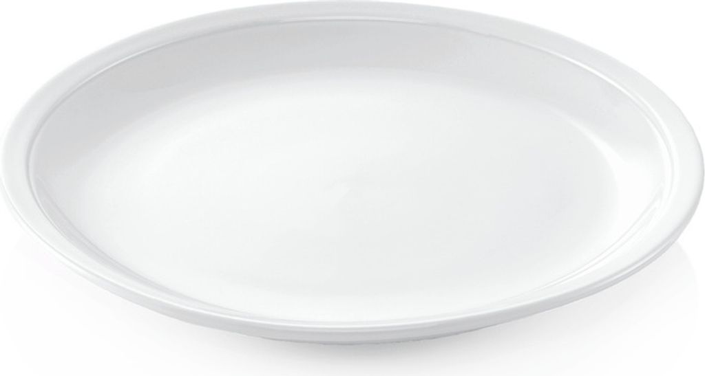 12x flache Coupteller Ø 25,5 cm weiß, Porzellan