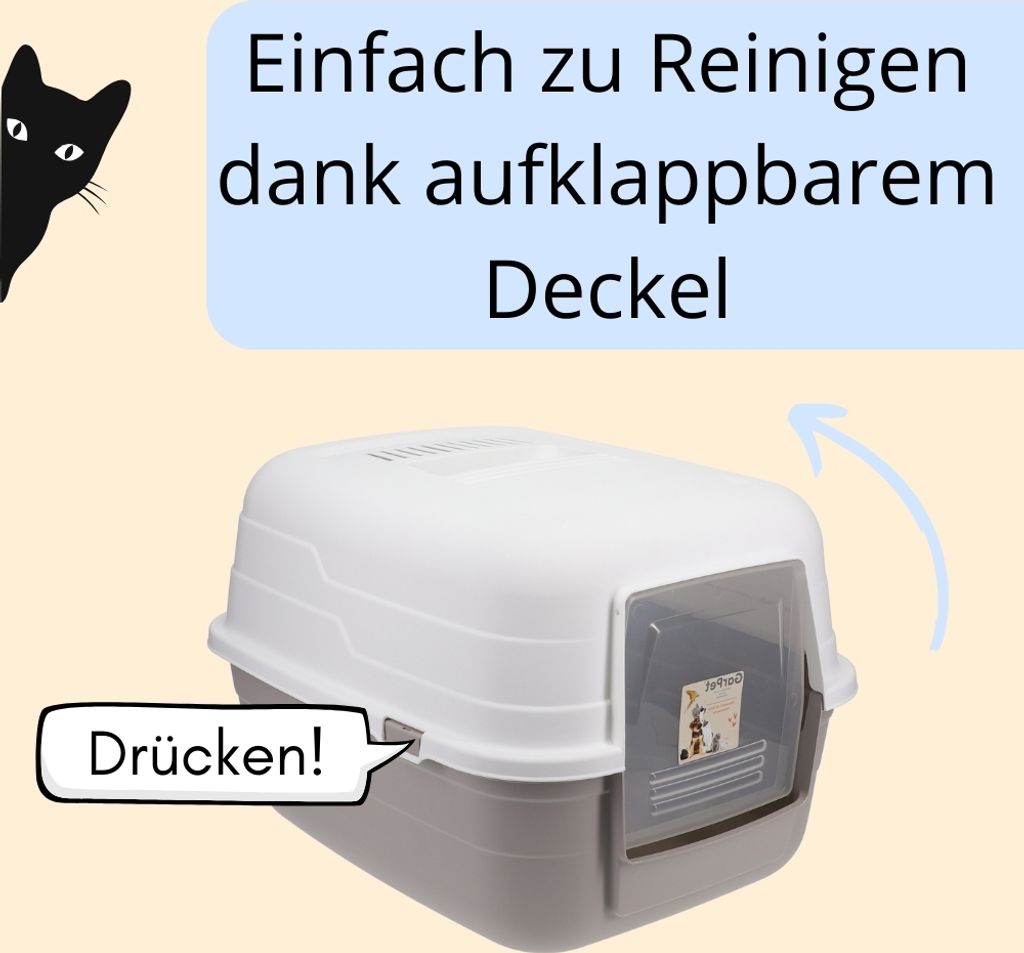 Katzenklo mit Deckel Aktivkohlefilter Katzentoilette Katzen Produktbild 8