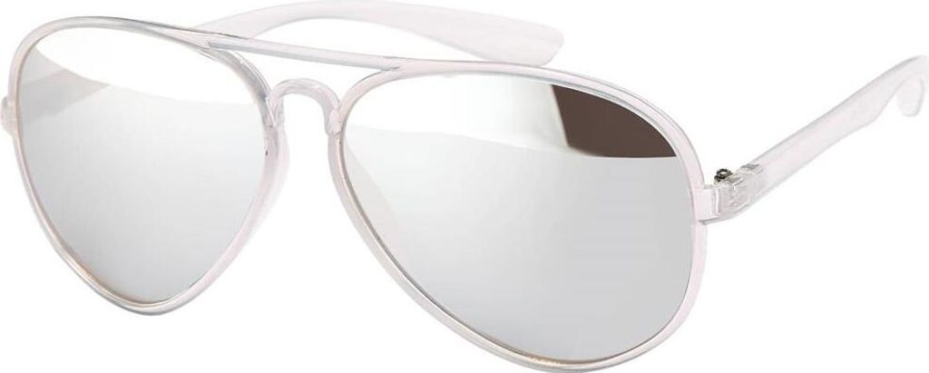 Gil Damen Sonnenbrille Runde Designer 80er Piloten Urlaub Sommer Strand Brille 30419 Silber Weiß