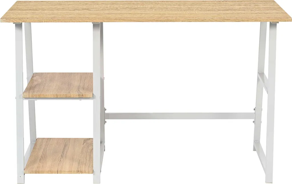 Table de bureau avec rangements intégrés 120cm décor chêne Dwayne - 5