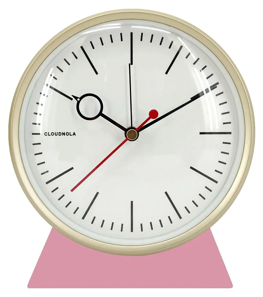 Cloudnola SKU0143 Horloge de bureau et réveil Bloke Pink en métal rose
