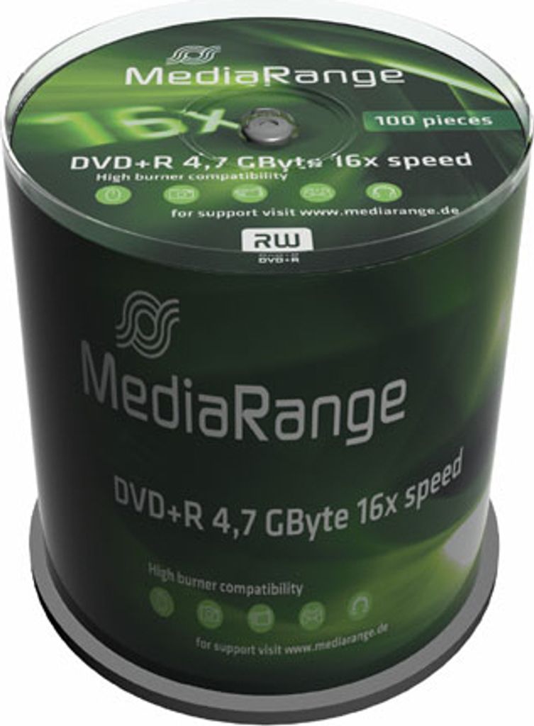 MediaRange DVD+R 4,7 GB (16x, 100 sztuk) (MR443) Zdjęcie produktu